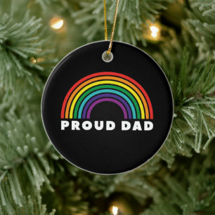 Adorno De Cerámica Orgulloso arcoiris papá