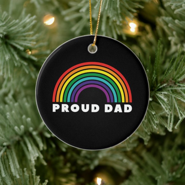 Adorno De Cerámica Orgulloso arcoiris papá (Árbol)