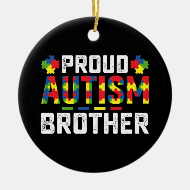 Adorno De Cerámica Orgulloso autismo Hermano Conciencia Familia Autis (Frente)