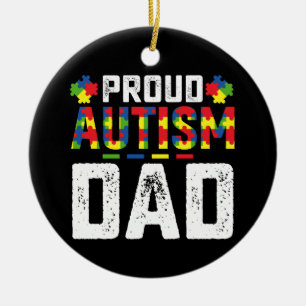 Adorno De Cerámica Orgulloso autismo papá conciencia familia autista