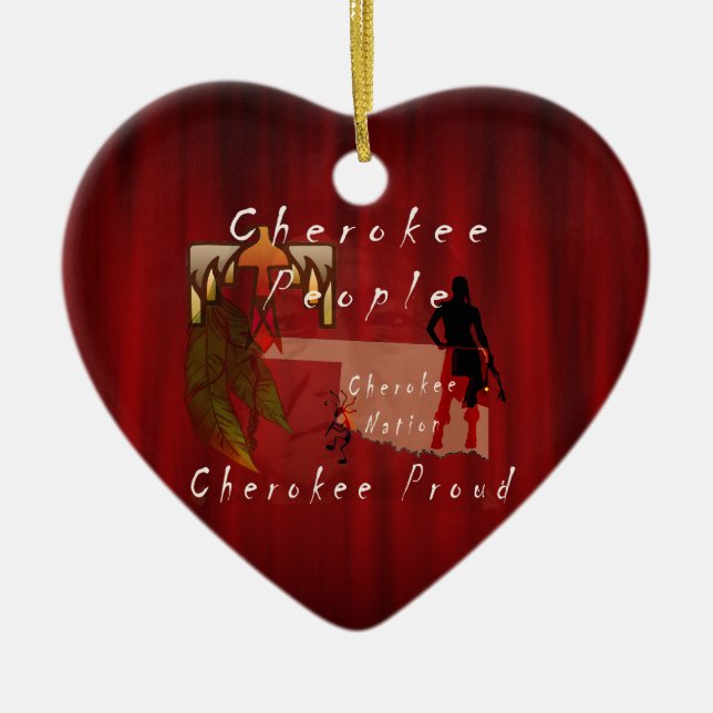 Adorno De Cerámica orgulloso cherokee (Frente)