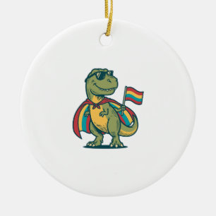 Adorno De Cerámica Orgulloso dinosaurio vector camiseta diseño_1