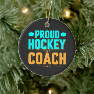 Adorno De Cerámica Orgulloso entrenador de hockey