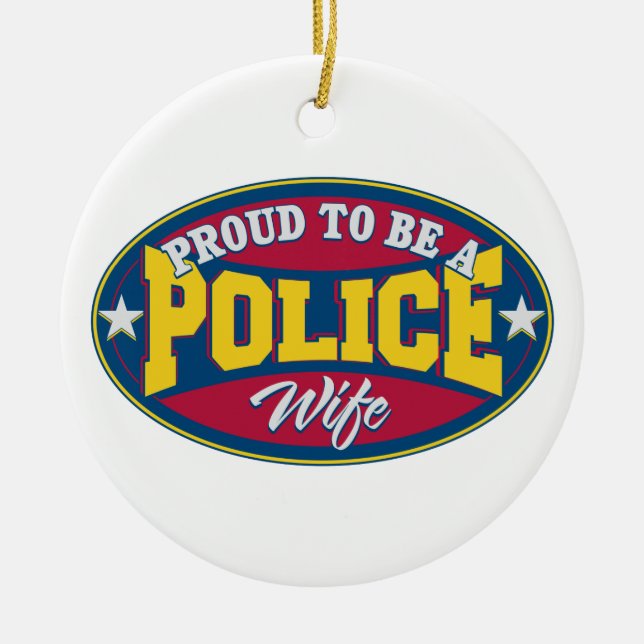 Adorno De Cerámica Orgulloso ser una esposa de la policía (Frente)