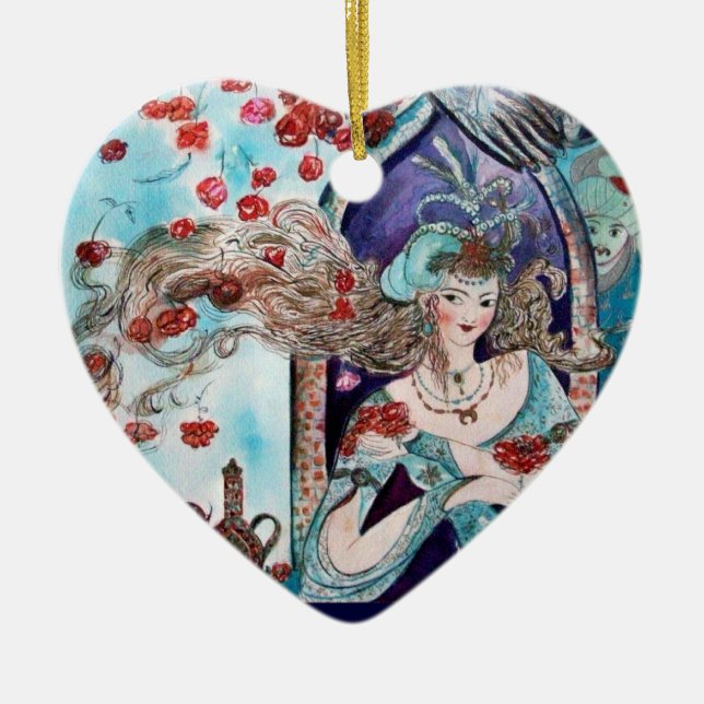 Adorno De Cerámica ORIENTAL FAIRY TALE Blue Sapphire Heart (Frente)