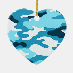 Adorno De Cerámica Ornamato azul de camuflaje
