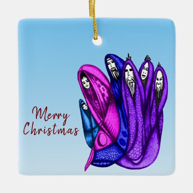 Adorno De Cerámica Ornament Christmas Three Wise Kings (Anverso)