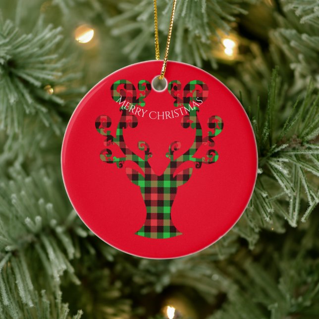 Adorno De Cerámica Ornament-Deer de Feliz Navidad (Árbol)