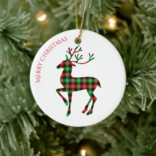Adorno De Cerámica Ornament-Deer de Feliz Navidad (Árbol)