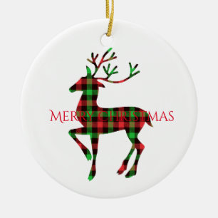 Adorno De Cerámica Ornament-Deer de Feliz Navidad