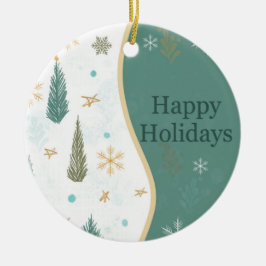 Adorno De Cerámica Ornament Happy Holidays