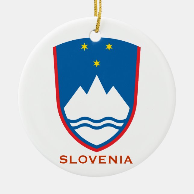 Adorno De Cerámica Ornament Slovenski Božični Okrase, Escudo de ESLOV (Frente)