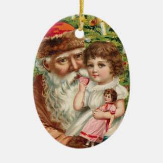 Adorno De Cerámica _ornament vintage_santa_old_christmas_oval