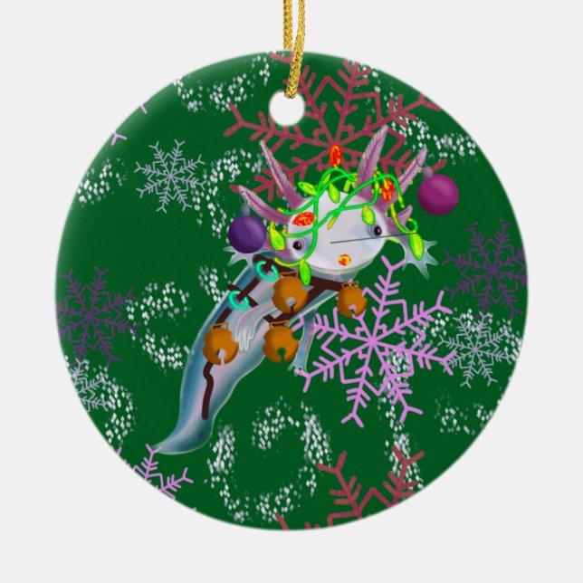 Adorno De Cerámica Ornament with axolotl (Frente)