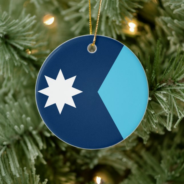 Adorno De Cerámica Ornament with flag of Minnesota, USA (Árbol)
