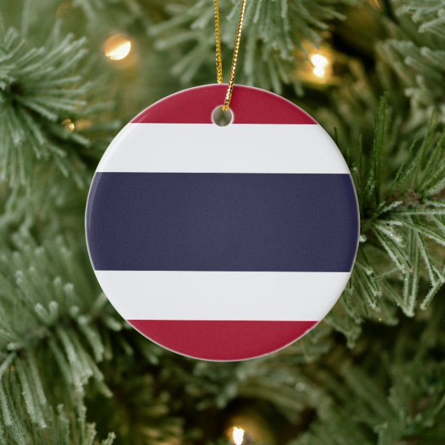 Adorno De Cerámica Ornament with flag of Thailand (Árbol)