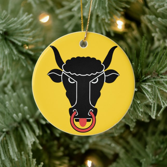 Adorno De Cerámica Ornament with flag of Uri, Switzerland (Árbol)