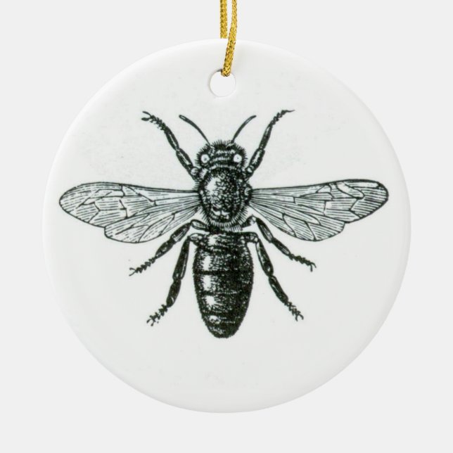 Adorno De Cerámica Ornamento...Abeja de época (Frente)