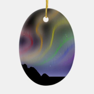 Adorno De Cerámica Ornamento: Aurora boreal del arco iris