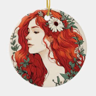 Adorno De Cerámica "Ornamento Chica elegante"