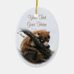 Adorno De Cerámica Ornamento: Coatimundi #5 (oval)
