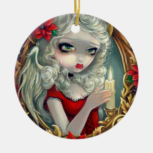 Adorno De Cerámica "Ornamento de la vela del navidad" (Frente)