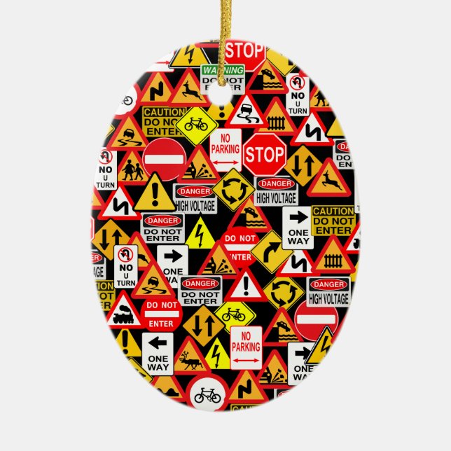 Adorno De Cerámica ¡Ornamento de las señales de tráfico - (Frente)