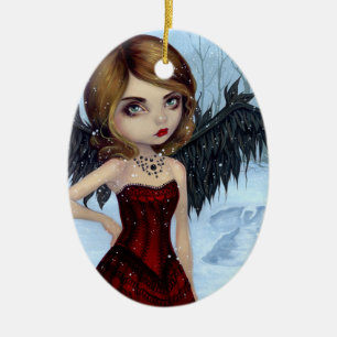 Adorno De Cerámica "Ornamento de los ángeles de la nieve"