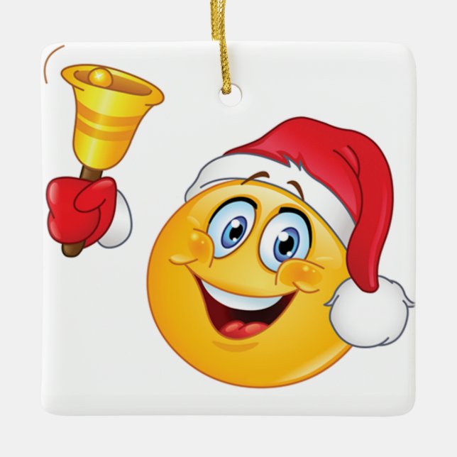 ADORNO DE CERÁMICA **ORNAMENTO DE NAVIDAD** CON EMOJI GUAY (Anverso)