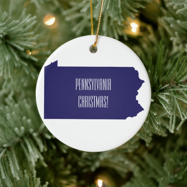 Adorno De Cerámica ¡Ornamento de Navidad personalizado de Pennsylvani (Árbol)