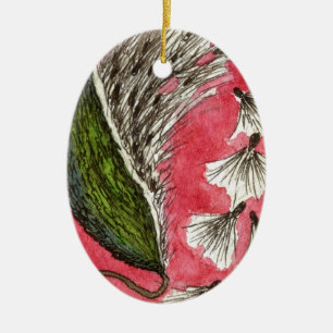 Adorno De Cerámica "Ornamento floral de la vaina del Milkweed"