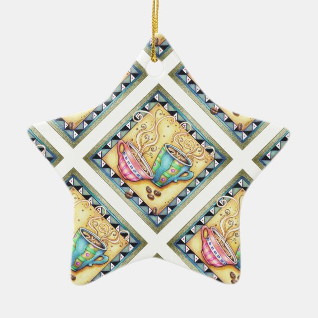 ADORNO DE CERÁMICA ¡ORNAMENTO - HABAS FRESCAS! ARTE DEL CAFÉ (Frente)