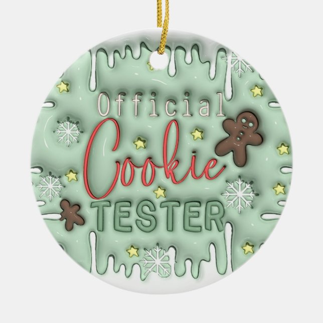 Adorno De Cerámica "Ornamento oficial de Cookie Tester" (Frente)