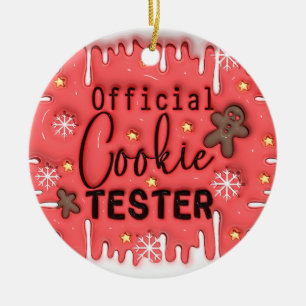 Adorno De Cerámica "Ornamento rojo oficial de Cookie Tester"
