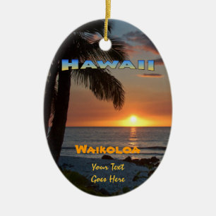 Adorno De Cerámica Ornamento: Waikoloa Sunset #1 (Oval)