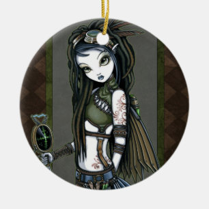 Adorno De Cerámica "Ornamentos de la hada del Aviatrix de Steampunk