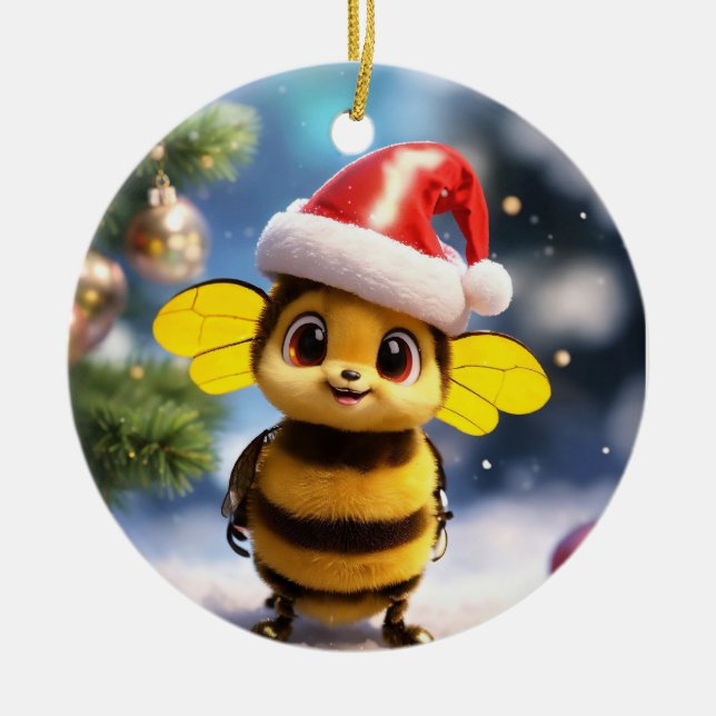 Adorno De Cerámica "Ornamentos feriados espumosos - ¡Compra ahora!" (Frente)