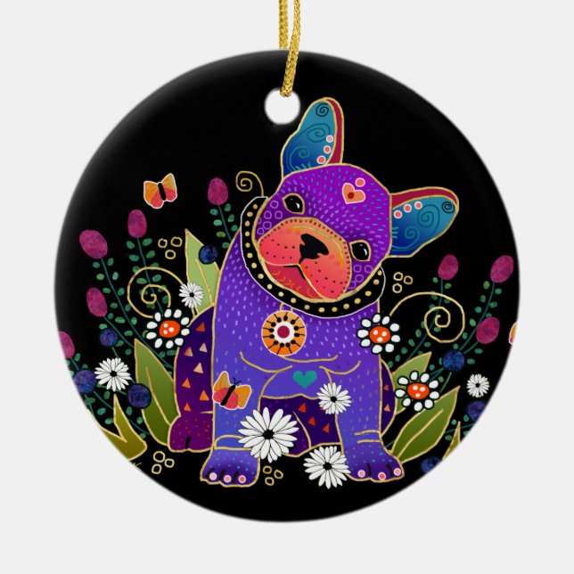 Adorno De Cerámica ORNAMIENTO DE Bulldog francés BINDI FRENCHIE (Frente)