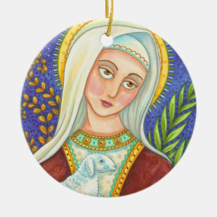 Adorno De Cerámica ORNAMIENTO DE María Y NAVIDAD DE Cordero