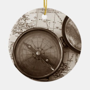 ADORNO DE CERÁMICA ORNAMIENTO DE NAVIDAD DE GLOBETROTTER