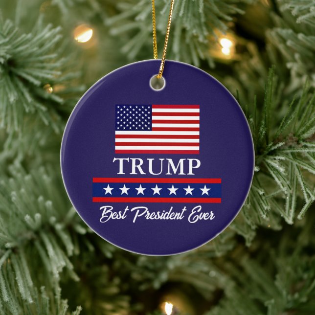 ADORNO DE CERÁMICA ORNAMIENTO DEL PRESIDENTE DONALD TRUMP CHRISTMAS (Árbol)