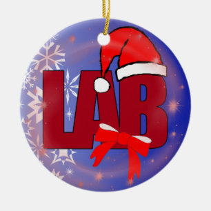 ADORNO DE CERÁMICA ORNAMIENTO LAB SANTA NAVIDAD