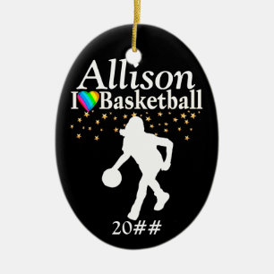 ADORNO DE CERÁMICA ORNAMIENTO PERSONALIZADO DE NAVIDAD DE BALONCESTO