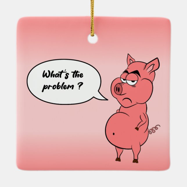 Adorno De Cerámica Ornement En Céramique Ronchon le cochon (Reverso)