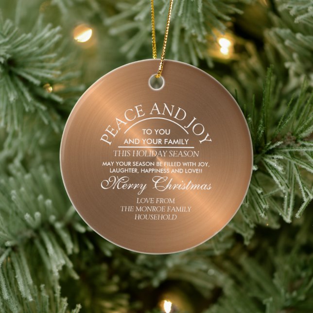 Adorno De Cerámica Oro Rosa elegante - Foto obsequiada - Navidades (Árbol)