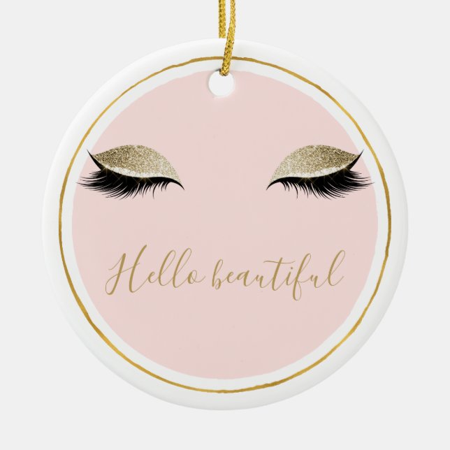 Adorno De Cerámica Oro rosa Glitzy Black Eyelys (Frente)