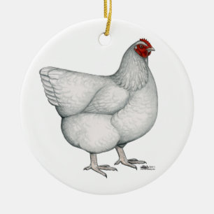 Adorno De Cerámica Orpington White Hen