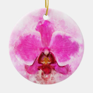 Adorno De Cerámica Orquídea acuarela - wb rosa 02