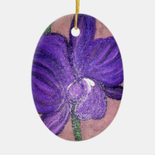 ADORNO DE CERÁMICA ORQUÍDEA PÚRPURA