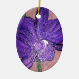 ADORNO DE CERÁMICA ORQUÍDEA PÚRPURA